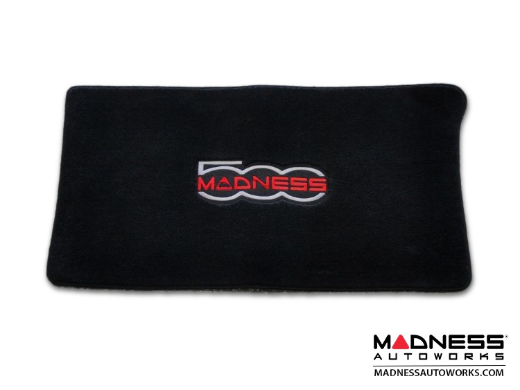 FIAT 500 Cargo Mat - Premium Carpet - MADNESS - w/ Large 500 MADNESS Logo - w/o cut out for Bose